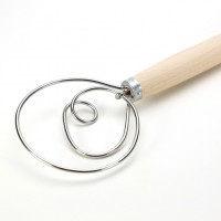 13.5" Stainless Steel Dutch Style Bread Dough Whisk for Pastry Pizza Blender Mixer Hook