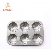 Nonstick Bakeware 6-Cup Cupcake and Muffin Pan 6 Holes Carbon Steel Cake Pan shell shape