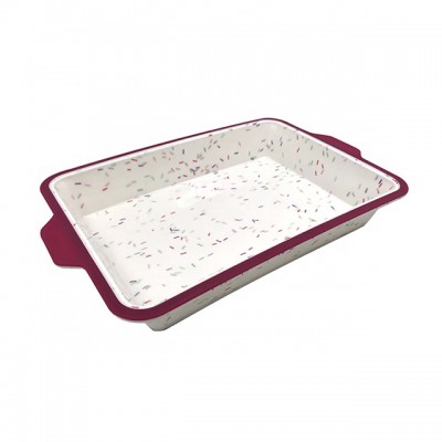 Nonstick Sturdy Handle Square Brownie Cake Baking Pan Silicone Pans Caramel Brownies Tray